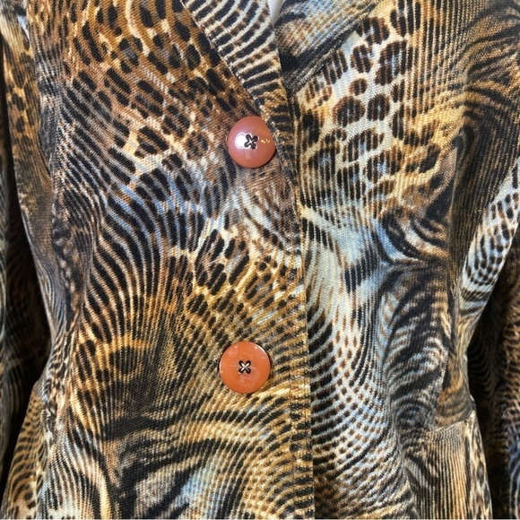 Trousers Etc. women's size 8 Multi animal print fine corduroy Mob Wife blazer - Picture 4 of 10
